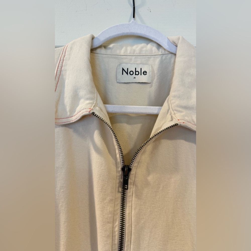 Noble Long Utility Dress in Oat Milk - Size M - Picture 5 of 5